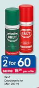 Brut Deodorants For Men-Any 2X200ml