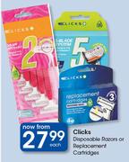 Clicks Disposable Razors Or Replacement Cartridges-Each