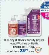 Clicks Beauty Liquid Hand Washes Or Refills-Each