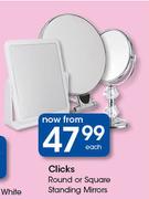 Clicks Round Or Square Standing Mirrors-Each