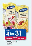 Purity Juices-4 x 200ml