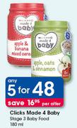 Clicks Made 4 Baby Stage 3 Baby Food-5 x 180ml