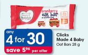 Clicks Made 4 Baby Oat Bars-4 x 28g