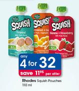 Rhodes Squish Pouches-4 x 110ml