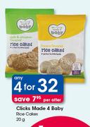Clicks Made 4 Baby Rice Cakes-4 x 20g