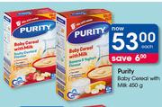Purity Baby Cereal (With Milk)-450g Each