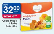 Clicks Made 4 Baby Rusks-140g Each