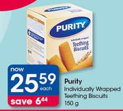 Purity Individually Wrapped Teething Biscuits-150g Each