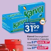 Karvol Decongestant Chest Rub-50g Each