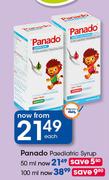 Panado Paediatric Syrup-50ml Each