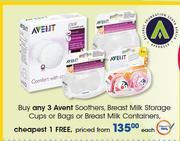 Avent Soothers, Breast Milk Storage Cups Or Bags Breast Milk Containers-Each