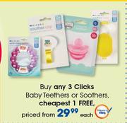 Clicks Baby Teethers Or Soothers-Each