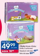 Clicks Made 4 Baby Softly Cushioned Newborn-44's Per Pack