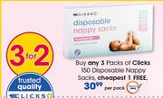 Clicks 150 Disposable Nappy Sacks-Per Pack