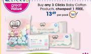 Clicks Baby Cotton Products-Per Pack