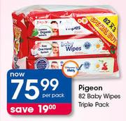 Pigeon Baby Wipes Triple Pack-82's Per Pack