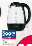 Safeway 1.7L Cordless Glass Kettle-Each