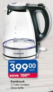 Kambrook 1.7L Cordless Glass Kettle-Each