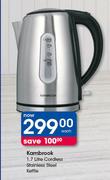 Kambrook 1.7L Cordless Stainless Steel Kettle-Each
