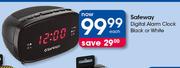 Safeway Digital Alarm Clock (Black Or White)-Each