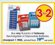 Safeway Rechargeable Or Disposable Batteries-Per Pack