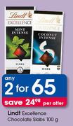 Lindt Excellence Chocolate Slabs-2 x 100g