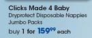 Clicks Made 4 Baby Dry Protect Disposable Nappies Jumbo Packs-Each