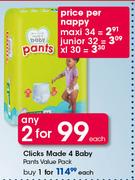 Clicks Made 4 Baby Pants Value Pack-Each