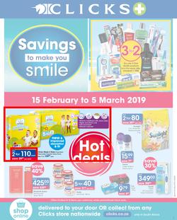 Clicks : Savings To Make You Smile (15 Feb - 5 March 2019), page 1