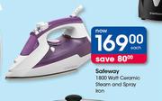 Safeway 1800 Watt Ceramic Steam & Spray Iron-Each