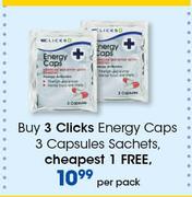 Clicks Energy Caps Capsules Sachets-3's Per Pack