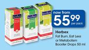 Herbex Fat Burn, Eat Less Or Metabolism Booster Drops-50ml Per Pack