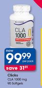 Clicks CLA 1000mg Softgels-90's Per Pack