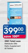 GNC Total Lean Metabolic Elite Dietry Supplement Tablets-60's Per Pack