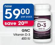 GNC Vitamin D-3 400 IU-Per Pack