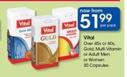 Vital Over 45s Or 60s,Gold,Multivitamin Or Adult Men Or Women 30 Capsules-Per Pack