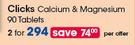Clicks Calcium & Magnesium 90 Tablets-For 2