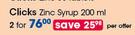 Clicks Zinc Syrup-2X200ml