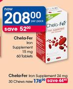 Chela-Fer Iron Supplement 24mg Chews-30's Per Pack