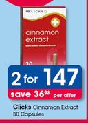 Clicks Cinnamon Extract Capsules-2X30's