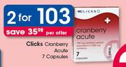 Clicks Cranberry Acute Capsules-2X7's