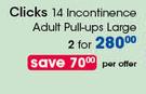 Clicks 14 Incontinence Adult Pull-Ups Large-For 2