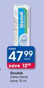 Sinutab Saline Nasal Spray-15ml Each