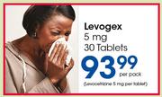 Levogex 5mg 30 Tablets-Per Pack