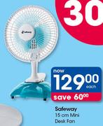 Safeway 15cm Mini Desk Fan-Each