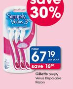 Gillette Simply Venus Disposable Razors-Per Pack