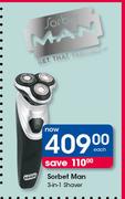 Sorbet Man 3-In-1 Shaver-Each