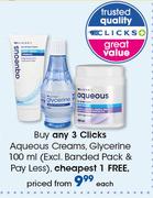 Clicks Aqueous Creams, Glycerine(Excl. Banded Pack & Pay Less)-100ml Each