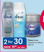 Dawn Body Creams Or Lotions-2x400ml Per Offer