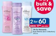 Oh So Heavenly Body Washes(Excl. Collections)-2x375ml Per Offer